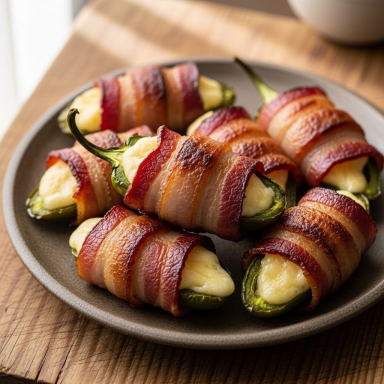Stuffed Jalapeño Poppers with Bacon Wrapped Smoky Cheese Filling